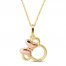 Children's Minnie Mouse Necklace 14K Two-Tone Gold 13"