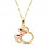 Children's Minnie Mouse Necklace 14K Two-Tone Gold 13"