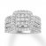 Diamond Engagement Ring 2 ct tw Princess/Round 10K White Gold