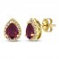 Le Vian Rhodolite & Diamond Earrings 1/4 ct tw 14K Honey Gold