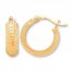 Textured Hoop Earrings 10K Yellow Gold