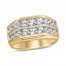 Men's Diamond Wedding Band 2 ct tw Round-cut 10K Yellow Gold