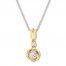 Diamond Necklace 1/10 ct tw Round-cut 10K Two-Tone Gold