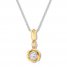 Diamond Necklace 1/10 ct tw Round-cut 10K Two-Tone Gold
