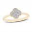 Diamond Clover Ring 1/10 ct tw Round-cut 10K Yellow Gold