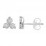 3-Stone Diamond Earrings 1/4 ct tw Round-cut Sterling Silver