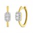 Forever Connected Diamond Hoop Earrings 3/8 ct tw Princess/Round 10K Yellow Gold