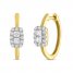 Forever Connected Diamond Hoop Earrings 3/8 ct tw Princess/Round 10K Yellow Gold