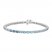 Vibrant Shades Aquamarine, Blue Topaz & White Lab-Created Sapphire Bracelet Round-Cut Sterling Silver 7.25"