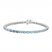 Vibrant Shades Aquamarine, Blue Topaz & White Lab-Created Sapphire Bracelet Round-Cut Sterling Silver 7.25"