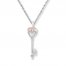 Key Necklace 1/20 ct tw Diamonds Sterling Silver/10K Gold