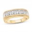 Men's Diamond Wedding Band 2 ct tw Round-cut 10K Yellow Gold