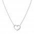 Heart Necklace 14K White Gold 16" to 18" Adjustable