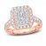 Diamond Engagement Ring 1-1/2 ct tw Emerald/Round-Cut 14K Rose Gold