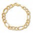 Men's Figaro Chain Bracelet 14K Yellow Gold 9" Length