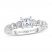 Adrianna Papell Diamond Engagement Ring 1/2 ct tw Princess/Round-cut 14K White Gold