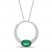 Lab-Created Emerald & White Lab-Created Sapphire Circle Necklace Sterling Silver 18"