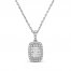 Forever Connected Diamond Necklace 1/4 ct tw Princess/Round-Cut 10K White Gold 18"