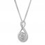 Diamond Necklace 1/8 ct tw Round-cut Sterling Silver