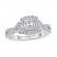 Adrianna Papell Diamond Engagement Ring 7/8 ct tw Princess/Round/Baguette-cut 14K White Gold