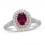 Neil Lane Rhodolite Garnet Engagement Ring 3/4 ct tw Diamonds 14K Two-Tone Gold