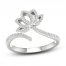 By Women For Women Diamond Lotus Ring 1/4 ct tw Round-cut 10K White Gold