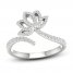 By Women For Women Diamond Lotus Ring 1/4 ct tw Round-cut 10K White Gold