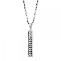 "Strength" Diamond Bar Necklace 1/10 ct tw Sterling Silver