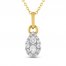 Forever Connected Diamond Necklace 1/3 ct tw Pear/Round-Cut 10K Yellow Gold 18"