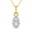 Forever Connected Diamond Necklace 1/3 ct tw Pear/Round-Cut 10K Yellow Gold 18"