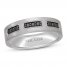 Neil Lane Men's Black Diamond Wedding Band 1/5 ct tw Round-cut 14K White Gold