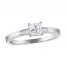 Diamond Engagement Ring 1/2 ct tw Princess/Baguette 14K White Gold