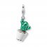 Cactus Charm Green Enamel Sterling Silver