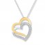 Heart Necklace 1/15 ct tw Diamonds Sterling Silver/10K Gold