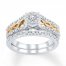 Diamond Bridal Set 1/4 ct tw Round-cut 10K Two-Tone Gold