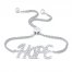 Diamond Hope Bolo Bracelet 1/5 ct tw Sterling Silver