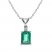 Emerald & Diamond Necklace 10K White Gold 18"