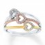 Heart Ring 1/5 ct tw Diamonds Sterling Silver/10K Gold