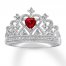Lab-Created Ruby Crown Ring Sterling Silver