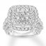 Diamond Engagement Ring 4 ct tw Round/Princess 14K White Gold