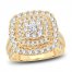 Diamond Engagement Ring 2 ct tw Round/Baguette-Cut 14K Yellow Gold