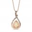 Neopolitan Opal Necklace 1/2 ct tw Diamonds 14K Strawberry Gold 18"