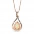 Neopolitan Opal Necklace 1/2 ct tw Diamonds 14K Strawberry Gold 18"