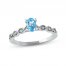 Swiss Blue Topaz & Diamond Ring 1/15 ct tw 10K White Gold