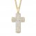 Men's Diamond Cross Necklace 1/3 ct tw 10K Yellow Gold 22"
