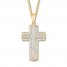 Men's Diamond Cross Necklace 1/3 ct tw 10K Yellow Gold 22"