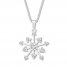 Snowflake Necklace Lab-Created White Sapphires Sterling Silver