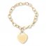 Dangle Heart Bracelet 10K Yellow Gold 7.5" Length