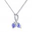 Tanzanite Heart Necklace Diamond Accents Sterling Silver