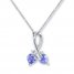 Tanzanite Heart Necklace Diamond Accents Sterling Silver